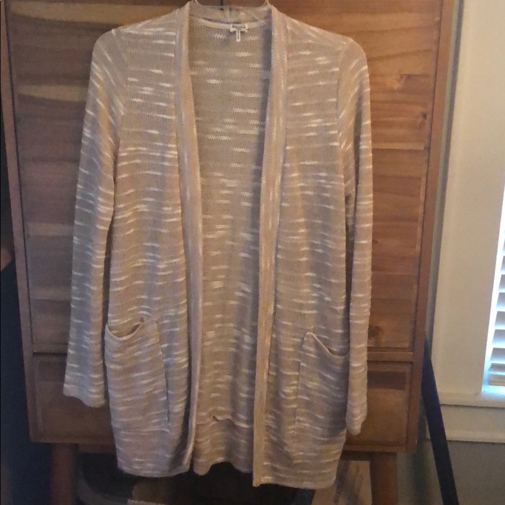 Splendid sz medium cream & white cardigan pockets